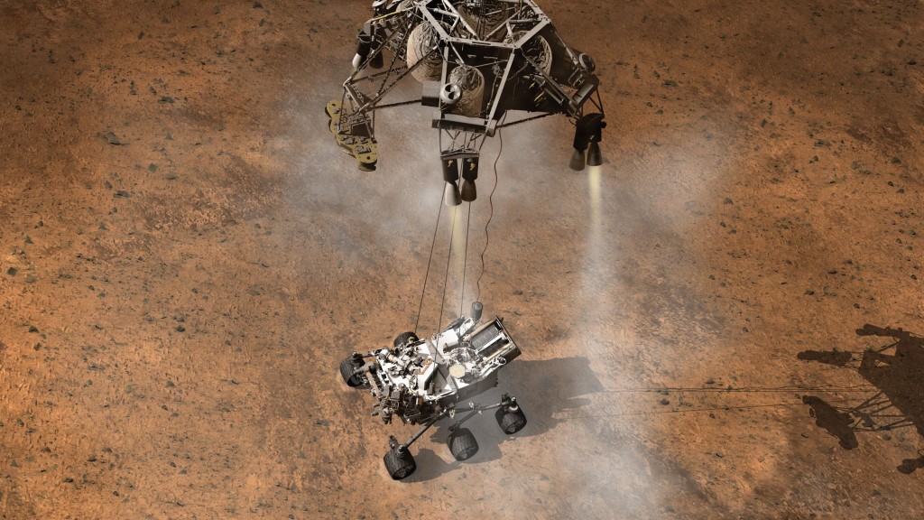 Mars Rover Landing Depiction 