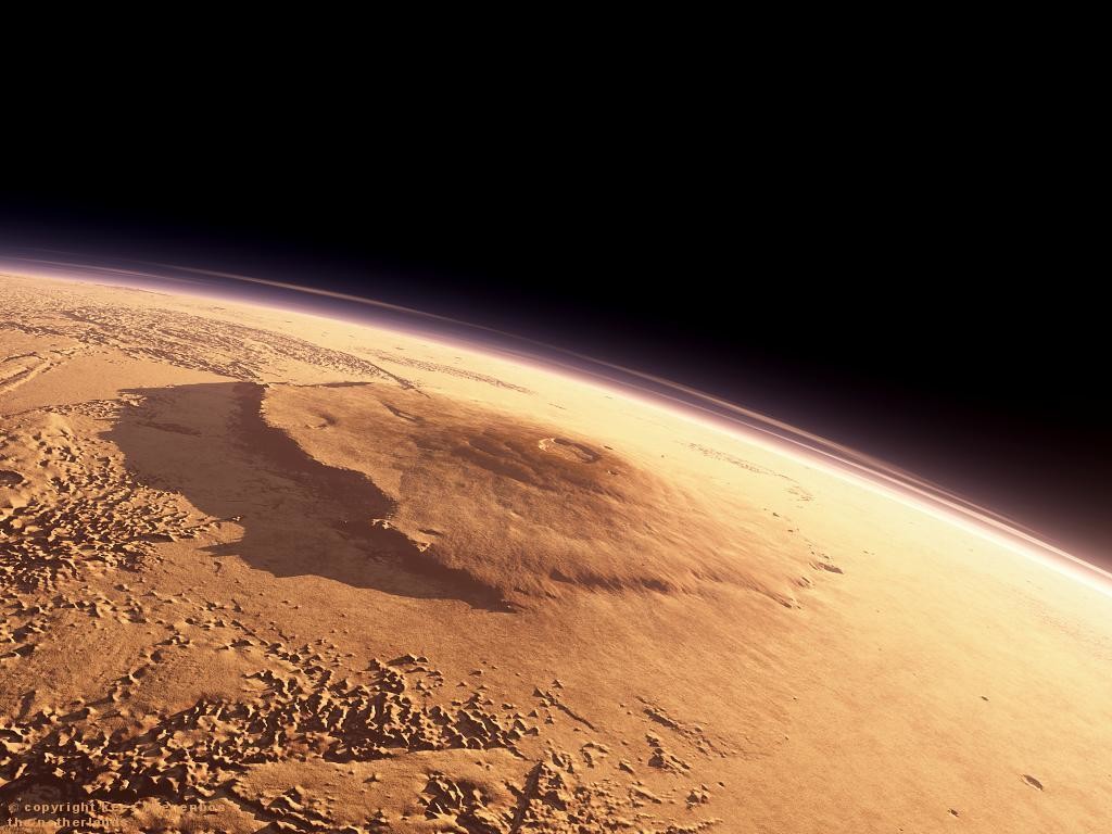 Olympus Mons a large volcanic mountain on Mars